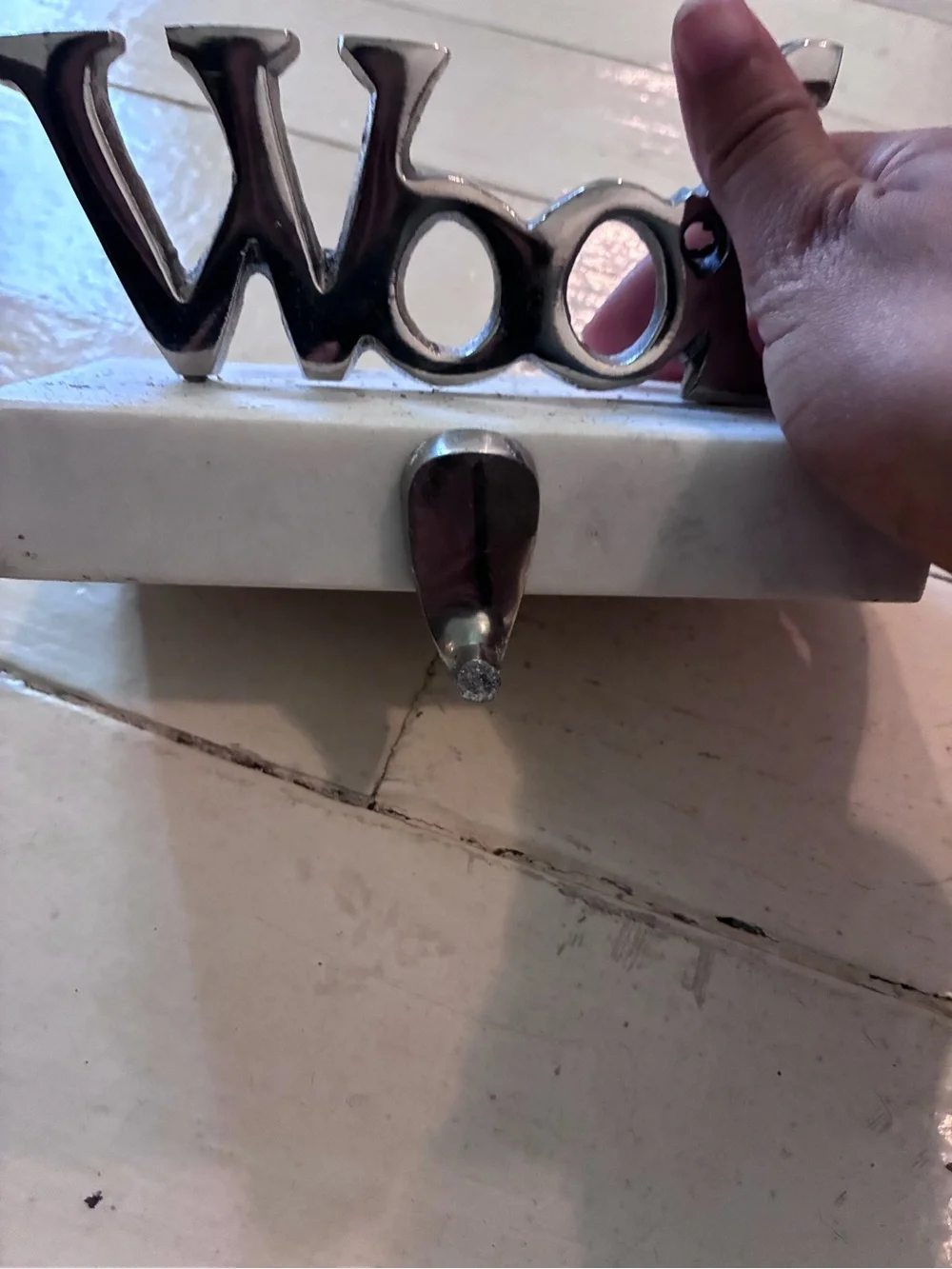 Marble & Shiny Polish Stocking Holder - Woof Design